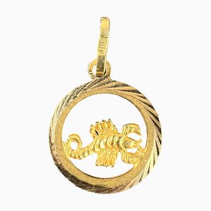 Colgante de escorpión italiano vintage en oro amarillo de 18 k, años 60