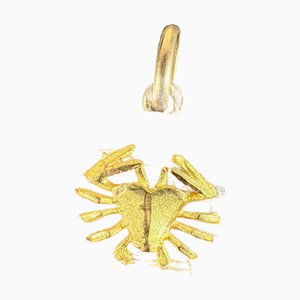 Französischer Vintage Krebs Sternzeichen Sternzeichen 18 Karat Gelbgold Medaillen-Anhänger, 1960er
