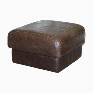 Brauner Vintage Leder Ottomane