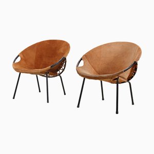 Chaises Ballon Vintage en Daim de Lusch Erzeugnis, 1960s