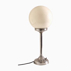 Vintage French Chrome and Glass Table Lamp from Monix, 1930s