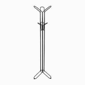 Glossy Black Metal Floor Coat Hanger, 1980