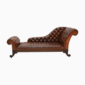Regency Leder Chaiselongue, 1950er