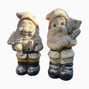 Vintage Gartenzwerge aus Keramik, Frankreich, 1950er, 2er Set