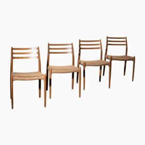 Sedie modello 78 in quercia di Niels Otto Moller per JL Mollers Mobelfabrik, 1990, set di 4