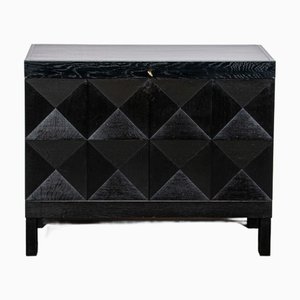 Ebonized Brutaliast Bar Cabinet by J. Batenburg for Mi Belgium, 1960s
