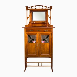 Jugendstil Schrank mit Spiegel, 1890er