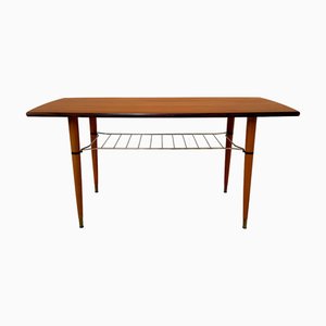Mid-Century Modern Coffee Table with Brass Details, 1960s