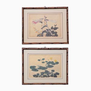 After Sakai Hoitsu, Suzuki Sonoichi and Nakano Sonoaki, Japanese Floral Shiki No Hana Artworks, 1950s, Reprints, Set of 2