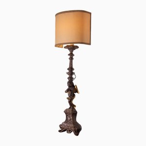 Italian Table Lamp in Gilded Wood, 1700s