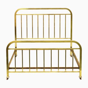 Cama francesa Art Déco de latón, años 30