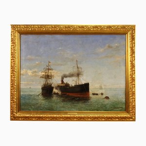 Seascape, 1895, óleo sobre lienzo, enmarcado