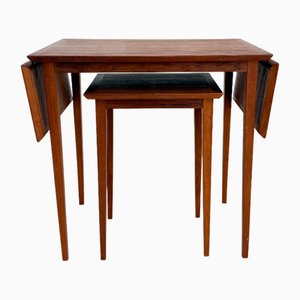 Vintage Scandinavian Extendable Nesting Tables, Denmark, 1960s, Set of 2