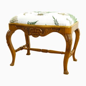 Antique Upholstered Birch Ottoman from GP & J Baker, Sweden, 1870s