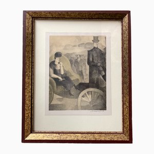20th Century French Signed Belle Epoque Etching