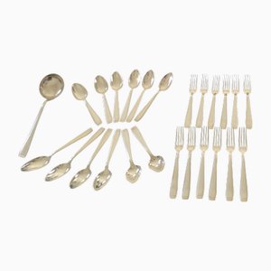 Carthage Soup Spoons and Silver-Plated Forks from Ercuis, 1950s, Set of 24