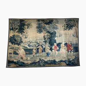 Arazzo di Lille in lana e seta, XVIII secolo attribuito a Teniers per Atelier G. Wernier