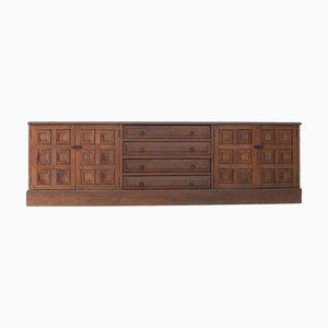 Vintage Brutalist Sideboard in Wood, Spain, 1970s