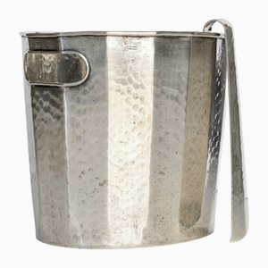 Secchiello per il ghiaccio con pinza di Cassetti Silversmiths, Firenze, 1968, set di 2