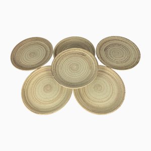 Flache Belette Teller von Niderviller, 1960er, 6er Set