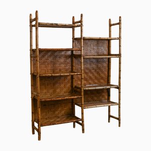 Bamboo Bookshelf with Pressed Bamboo Panels, 1970s