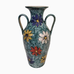 Vase Marguerites en Céramique, Italie, 1970s
