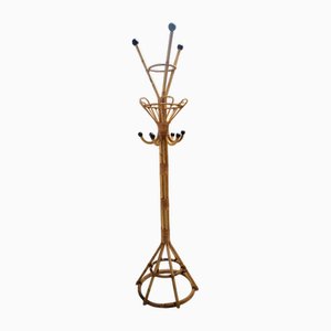 Portemanteau en Osier et Bambou attribué à Fratelli Castano, Italie, 1970