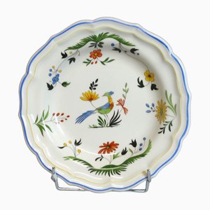 Dish with Bird of Paradise Decoration from Gien, 1990s