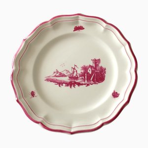 Plate Decorated with Pink Landscapes from Gien, 1960s