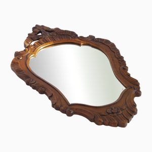 Miroir Mural Baroque Antique en Bois Sculpté, France