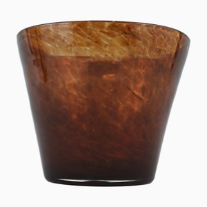 Spotted Brown Murano Glass Vase attributed to Archimede Seguso, Venice, Italy, 1950s