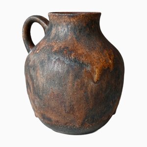 Brutalist Rusty-Look Ceramic Pitcher