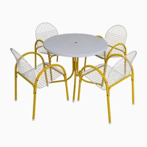 Postmodernes italienisches Gartenset aus Metalldraht von EMU, 1980er, 5