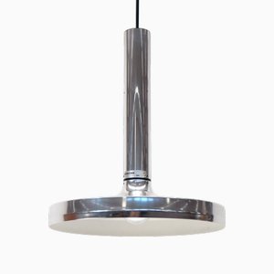 Vintage Space Age Hanging Pendant Lamp in Chrome by Erco, 1970s