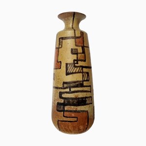 Italian Modern Cubisem Pattern Vase by Ceramice Biancoli, Italy, 1960s