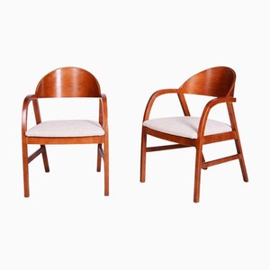 Set of Mid-Century Armchairs in Cherry Wood, Czech, 1970s