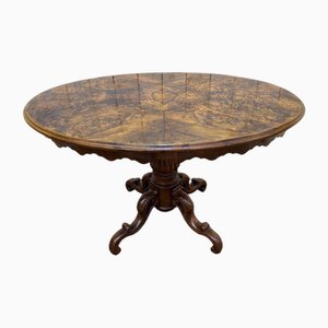 Walnut and Burl Walnut Center Table
