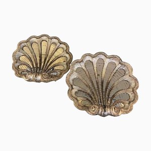 Art Deco Medaillons aus versilbertem Holz & Spiegelmosaik, 1940, 2er Set