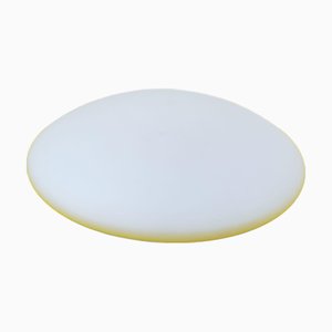Aplique vintage grande de vidrio blanco satinado