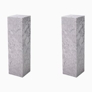 White Marble Columns, Set of 2