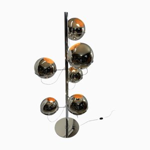 Space Age Stehlampe aus vernickeltem Kupfer, 1960er
