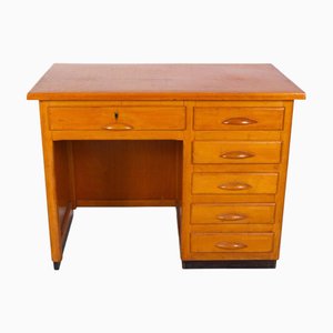 Vintage Ministerial Desk in Beech, 1950s