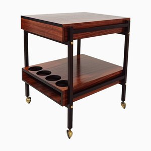 Mid-Century Modern Bar Cart with Removable Trays in Rosewood Veneer, 1970s