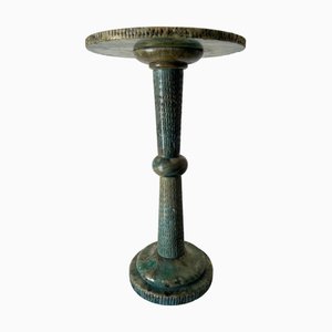 Mid-Century Green Marbled Pedestal Table, Italy, 1950s
