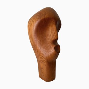 Modernist Abstract Bust Sculpture in Wood, Britain, Mid-20th Century