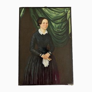 German Artist, Biedermeier Portrait of a Lady, 1820, Oil on Canvas