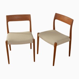 Set of Model 77 Dining Room Chairs by Niels Otto Møller for J.L. Møllers, 1950s