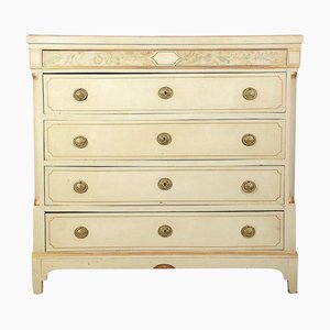 19th Century Gustavian Swedish Chest of Drawers in White, 1890s