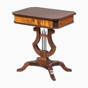 Antiker schwedischer Biedermeier Leier Tisch, 1890er