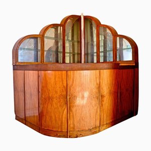Bar Art Déco avec Miroir Biseauté Gravé, 1946